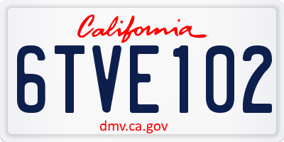 CA license plate 6TVE102