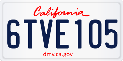 CA license plate 6TVE105