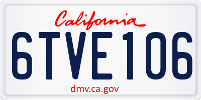 CA license plate 6TVE106