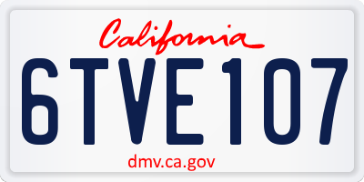 CA license plate 6TVE107