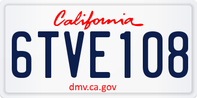 CA license plate 6TVE108