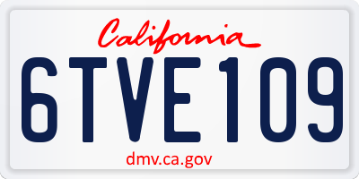 CA license plate 6TVE109