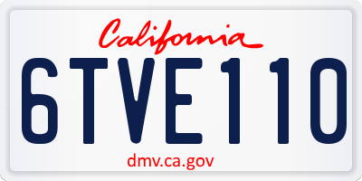 CA license plate 6TVE110