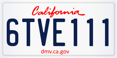 CA license plate 6TVE111