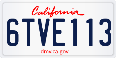 CA license plate 6TVE113