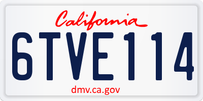 CA license plate 6TVE114