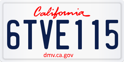 CA license plate 6TVE115