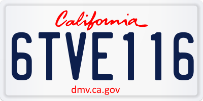 CA license plate 6TVE116