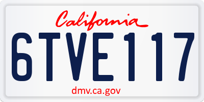 CA license plate 6TVE117