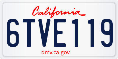 CA license plate 6TVE119