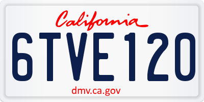 CA license plate 6TVE120