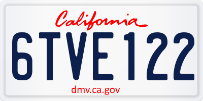 CA license plate 6TVE122