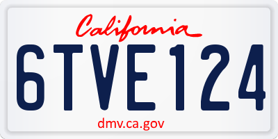 CA license plate 6TVE124