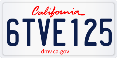 CA license plate 6TVE125