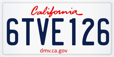 CA license plate 6TVE126