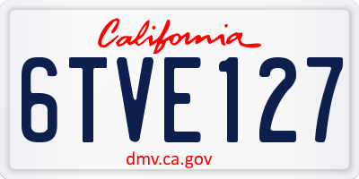 CA license plate 6TVE127