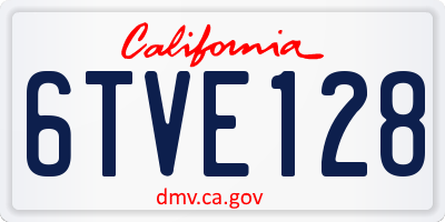 CA license plate 6TVE128