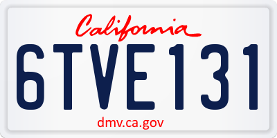 CA license plate 6TVE131