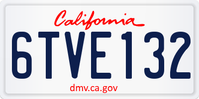 CA license plate 6TVE132