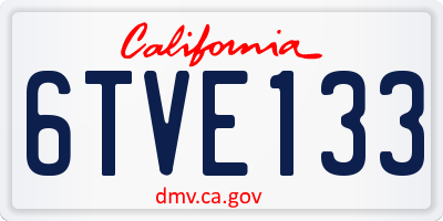 CA license plate 6TVE133