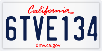 CA license plate 6TVE134