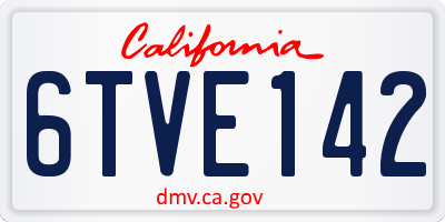 CA license plate 6TVE142