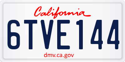 CA license plate 6TVE144