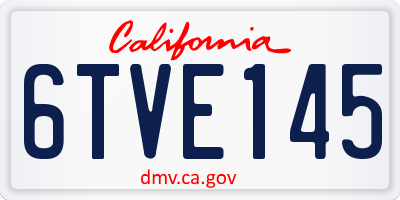 CA license plate 6TVE145