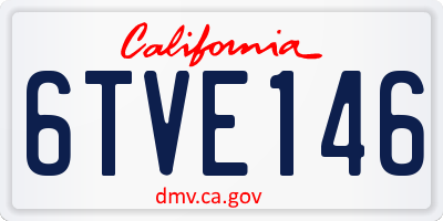 CA license plate 6TVE146