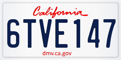 CA license plate 6TVE147