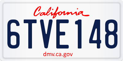 CA license plate 6TVE148