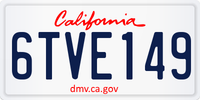 CA license plate 6TVE149