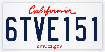 CA license plate 6TVE151