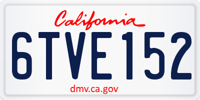 CA license plate 6TVE152