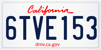 CA license plate 6TVE153