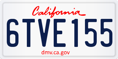 CA license plate 6TVE155