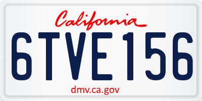 CA license plate 6TVE156