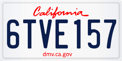 CA license plate 6TVE157