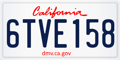 CA license plate 6TVE158