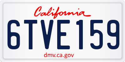 CA license plate 6TVE159