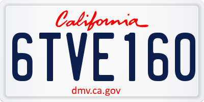 CA license plate 6TVE160