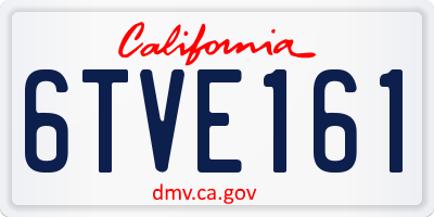 CA license plate 6TVE161