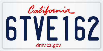 CA license plate 6TVE162