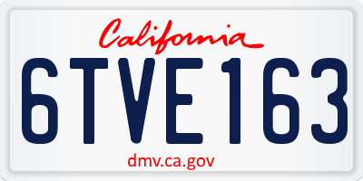 CA license plate 6TVE163