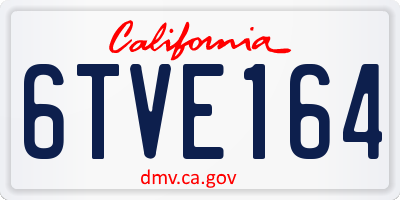 CA license plate 6TVE164