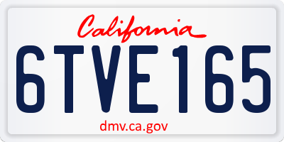 CA license plate 6TVE165