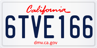 CA license plate 6TVE166