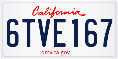 CA license plate 6TVE167