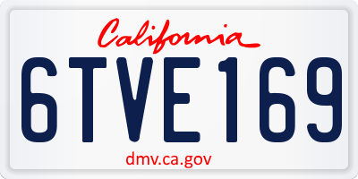 CA license plate 6TVE169