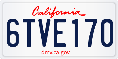 CA license plate 6TVE170